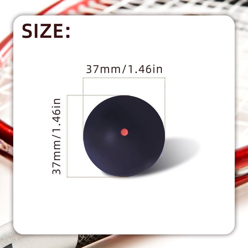 Flylin Single Dot Squash Ball, Squash Balls High Bounce for Competition Training, 37mm Beginner Sports Squash Ball Pack of 3 - Image 3